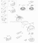 Blower Housing Exhaust System Flywheel Rewind Starter Diagram and Parts List for 100602-0137-B1  Briggs and Stratton Engine